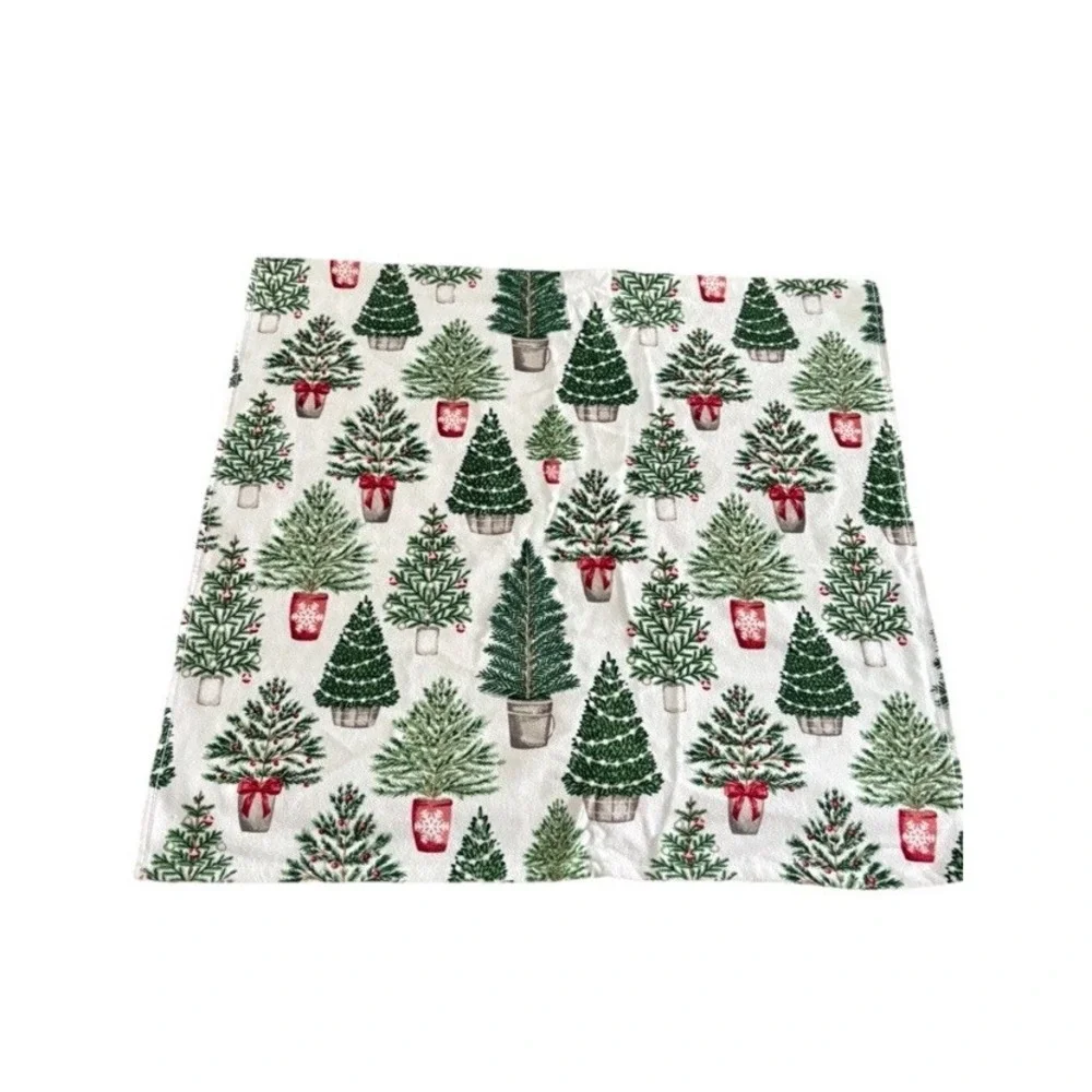 Laura Ashley 6‎ Piece Bathroom  Towel Set Holiday Trees 100% Cotton Velour NEW
